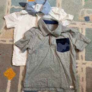 GAP BUNDLE Kids Polo Shirts in Gray and White with Blue Accents